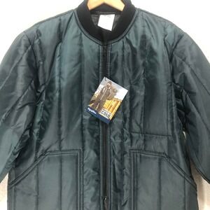 RefrigiWear 0925R Insulated Quilted Jacket Mens XL Green Full Zip Workwear NEW